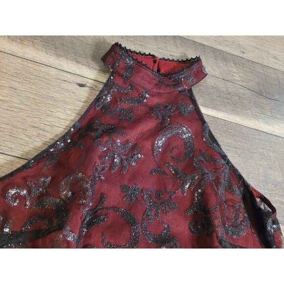 2 for $20  Altar'd State Red and Black Draco Halter Dress - Picture 5 of 7